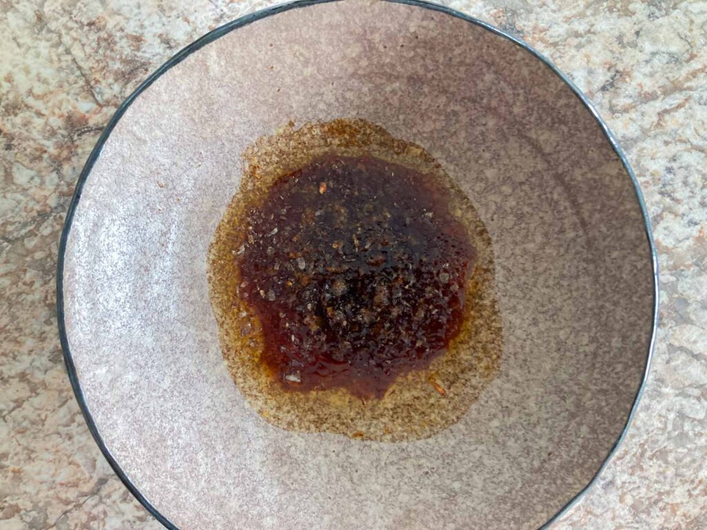 sauce for abura soba in a bowl