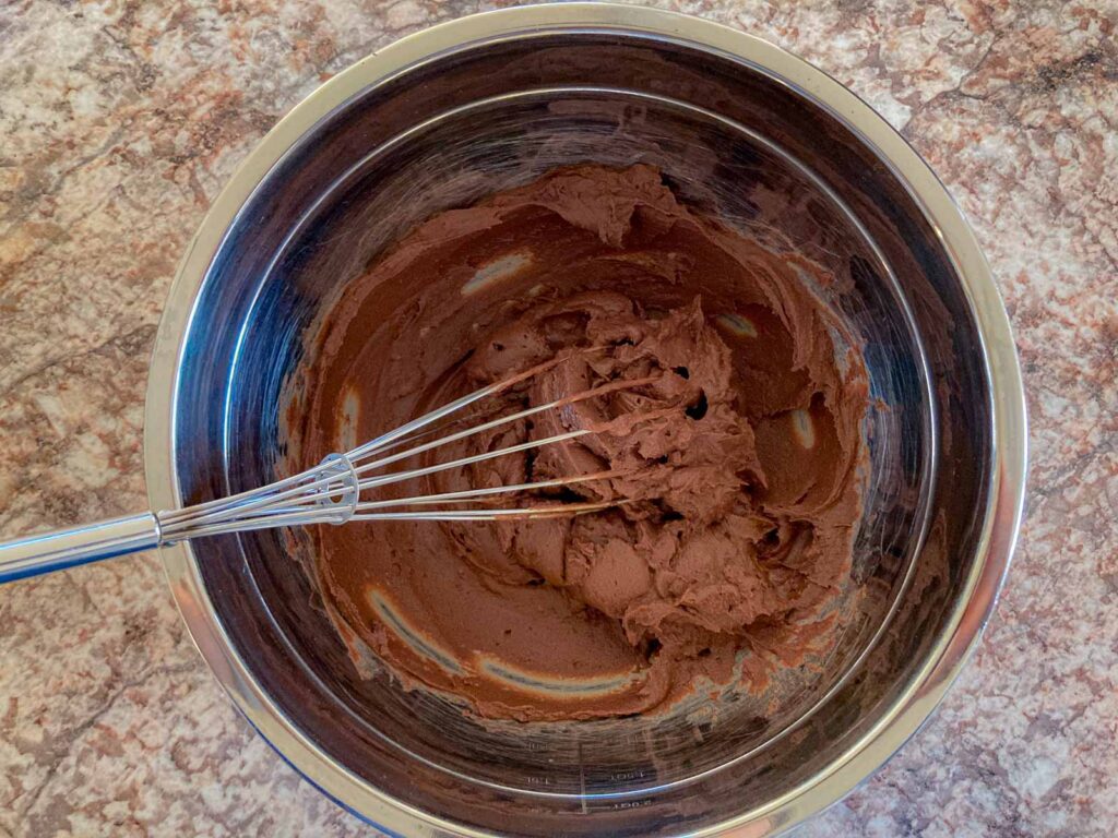 chocolate custard cream in a bowl