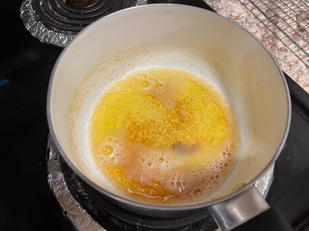 browned butter in a pot