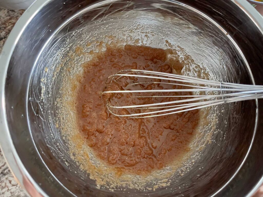 browned butter and sugars in a bowl