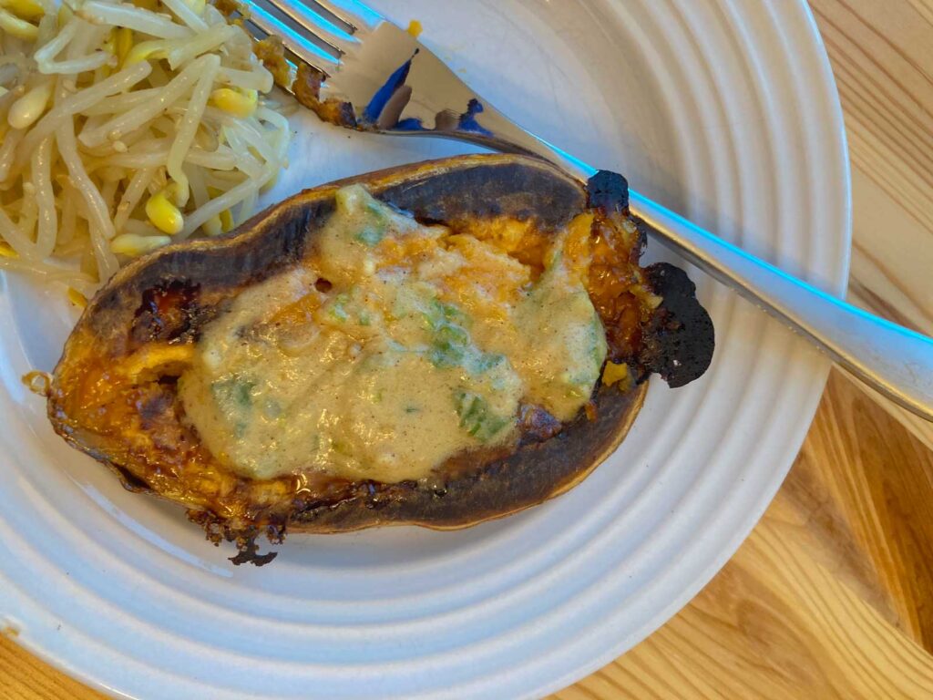 miso butter sweet potato serving example