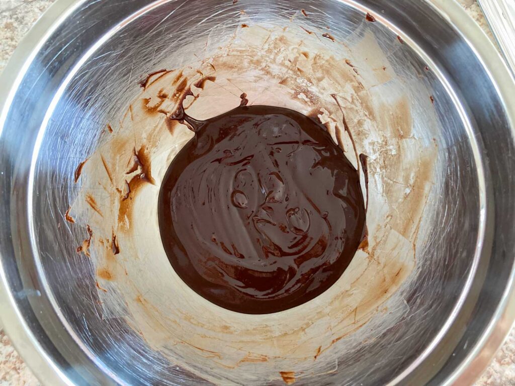 chocolate ganache in a bowl