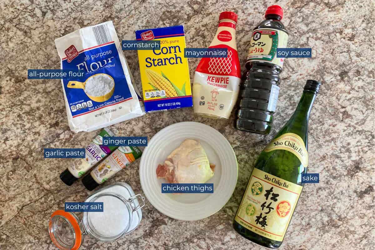 Ingredients for karaage.