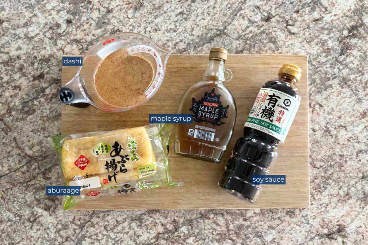 Ingredients for inari age.