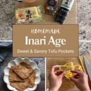 Homemade inari age with maple syrup.
