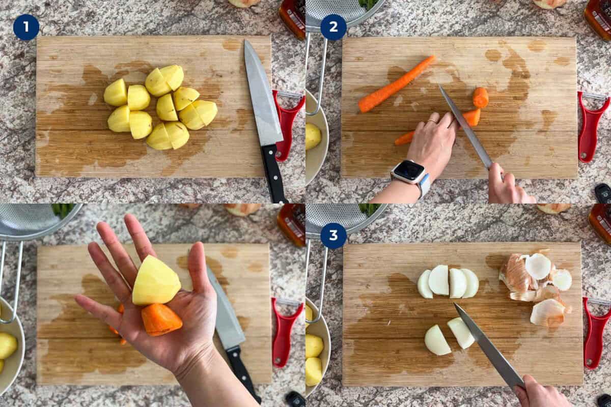 Steps to make Nikujaga.