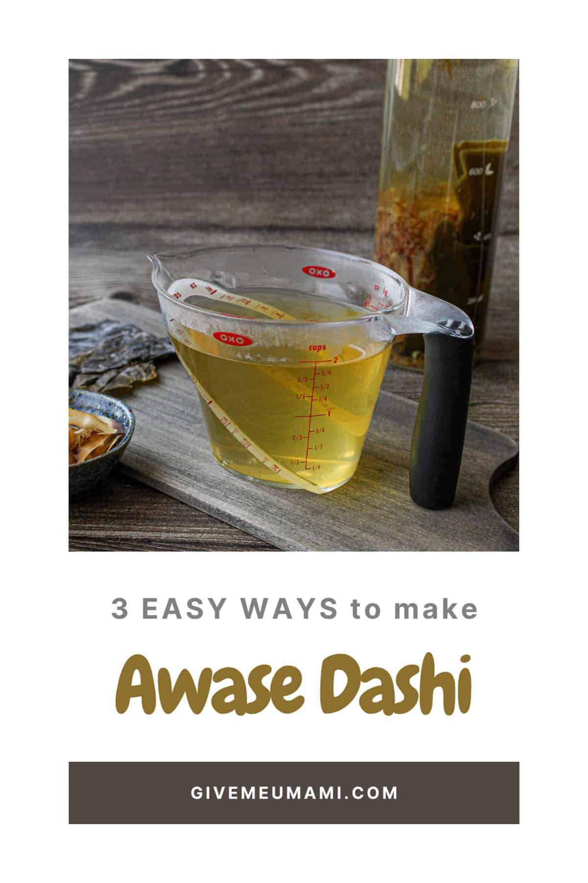 Awase dashi made with kombu and bonito.