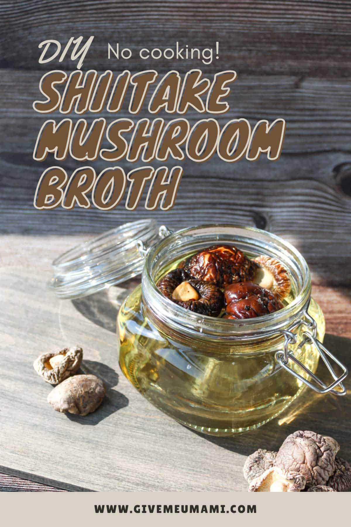 DIY shiitake mushroom broth, no cooking.
