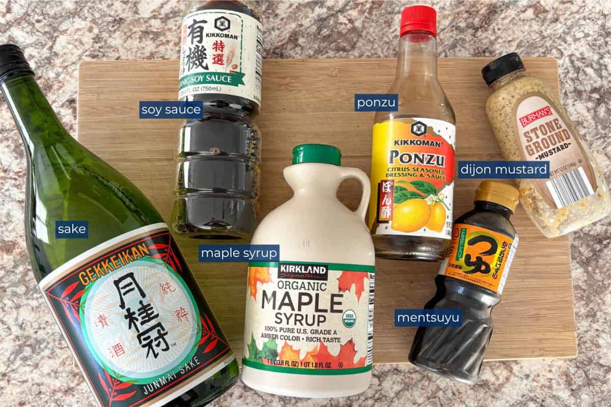 Ingredients for rice cooker meal teriyaki chicken version.