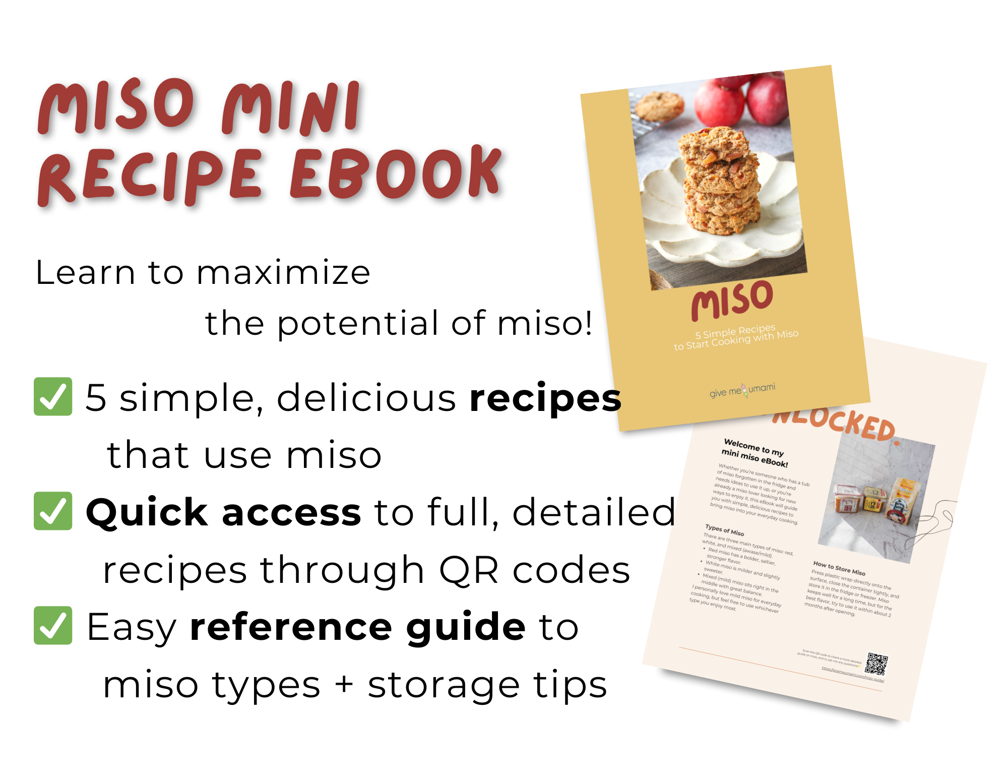 Freebie miso mini recipe ebook signup form.
