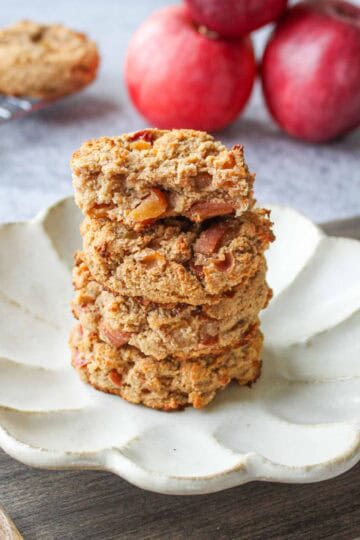 Apple miso cookies on a plate.