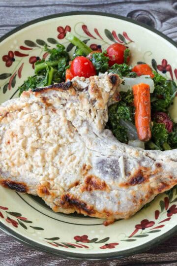 Miso yogurt marinated pork chops.