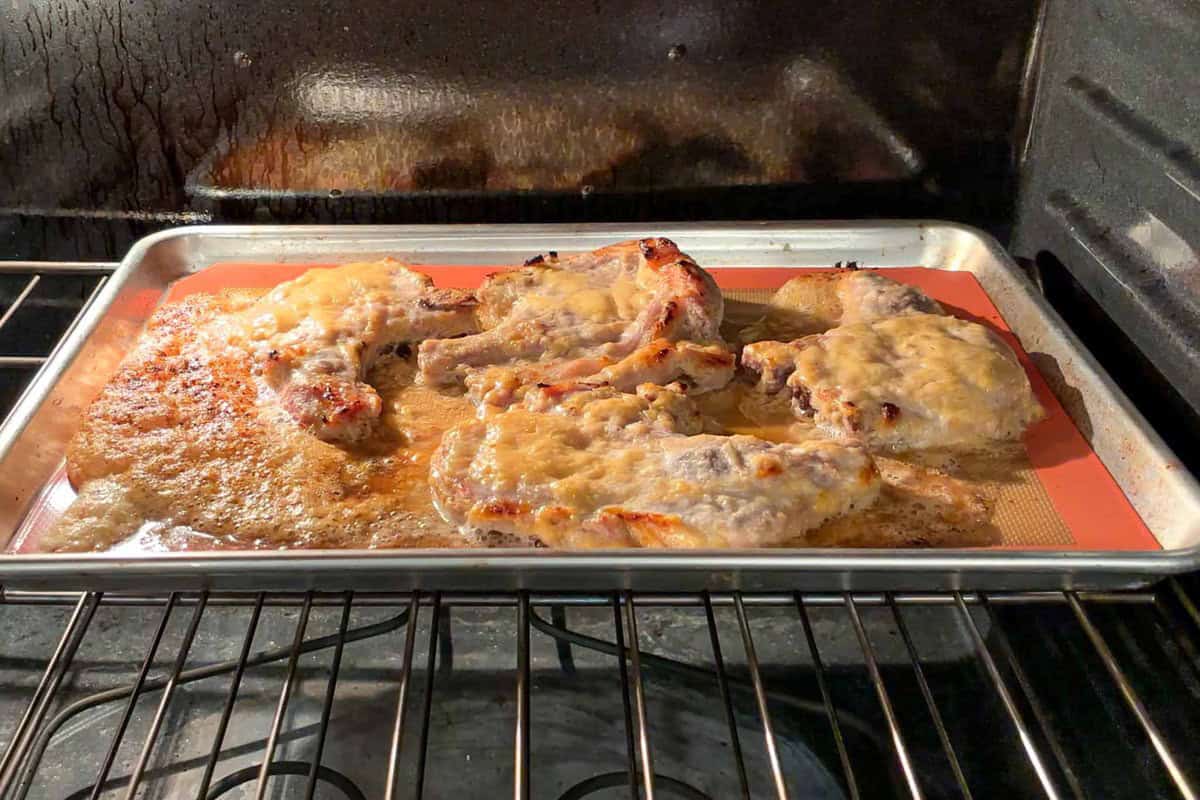 Bake the miso yogurt marinated pork in the oven.