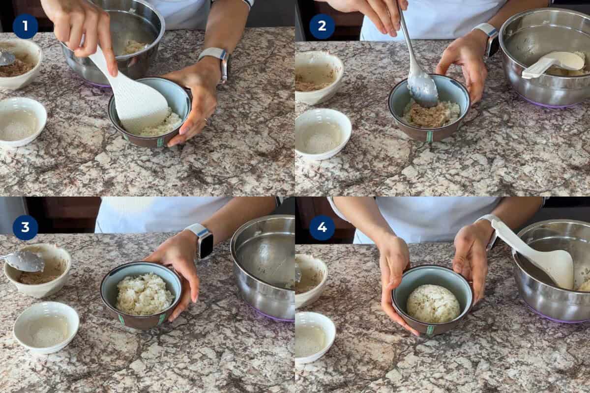 How to make onigiri without mold.