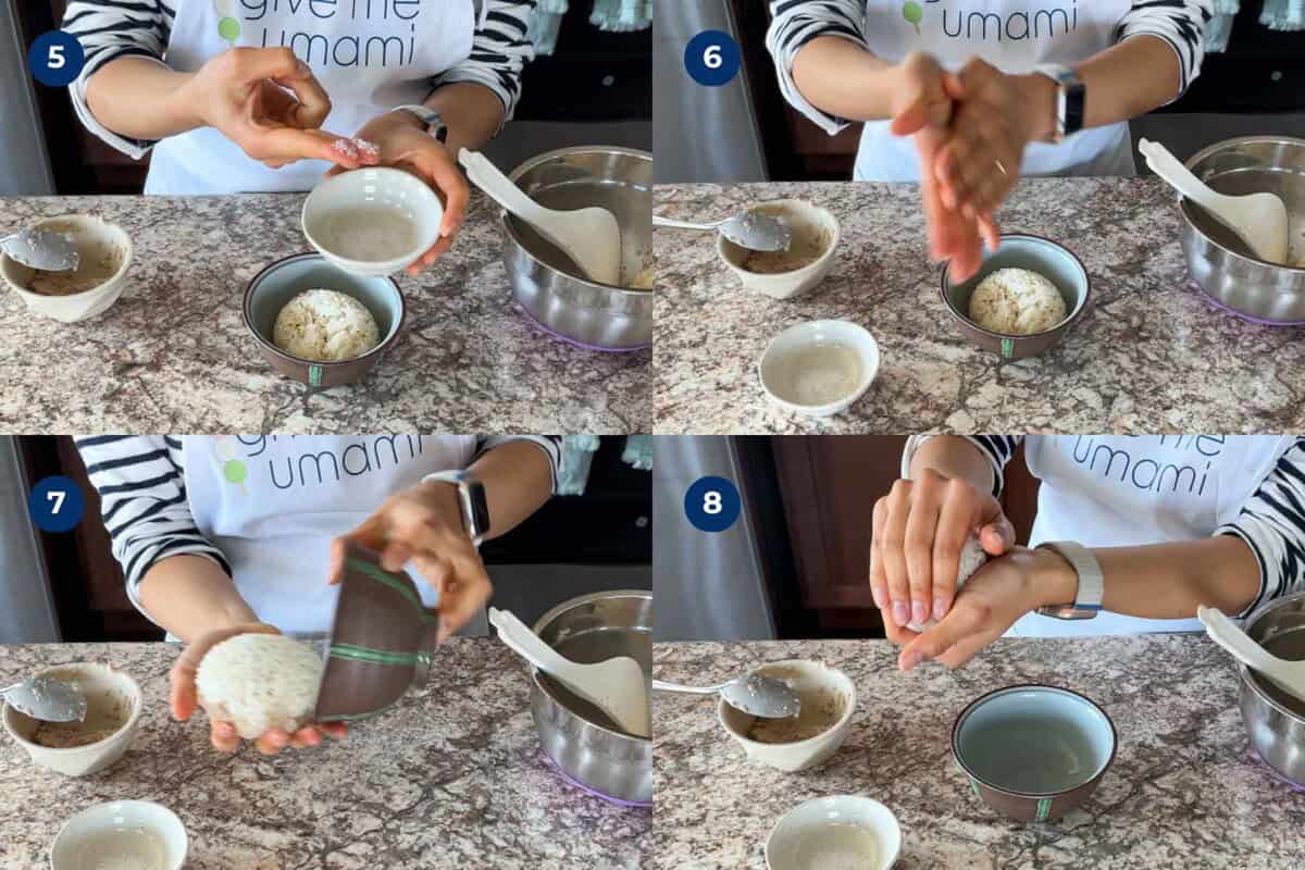 How to make onigiri without mold.