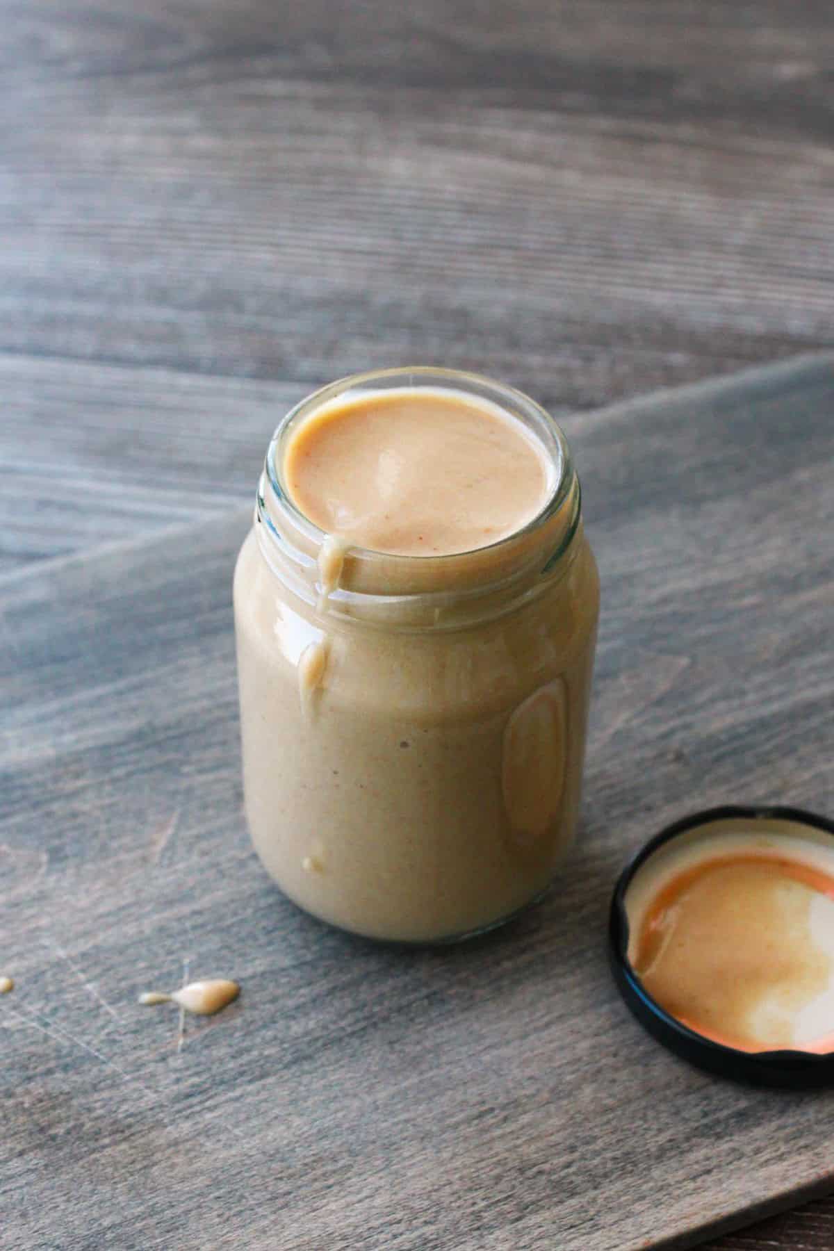 Natto dressing in a jar.