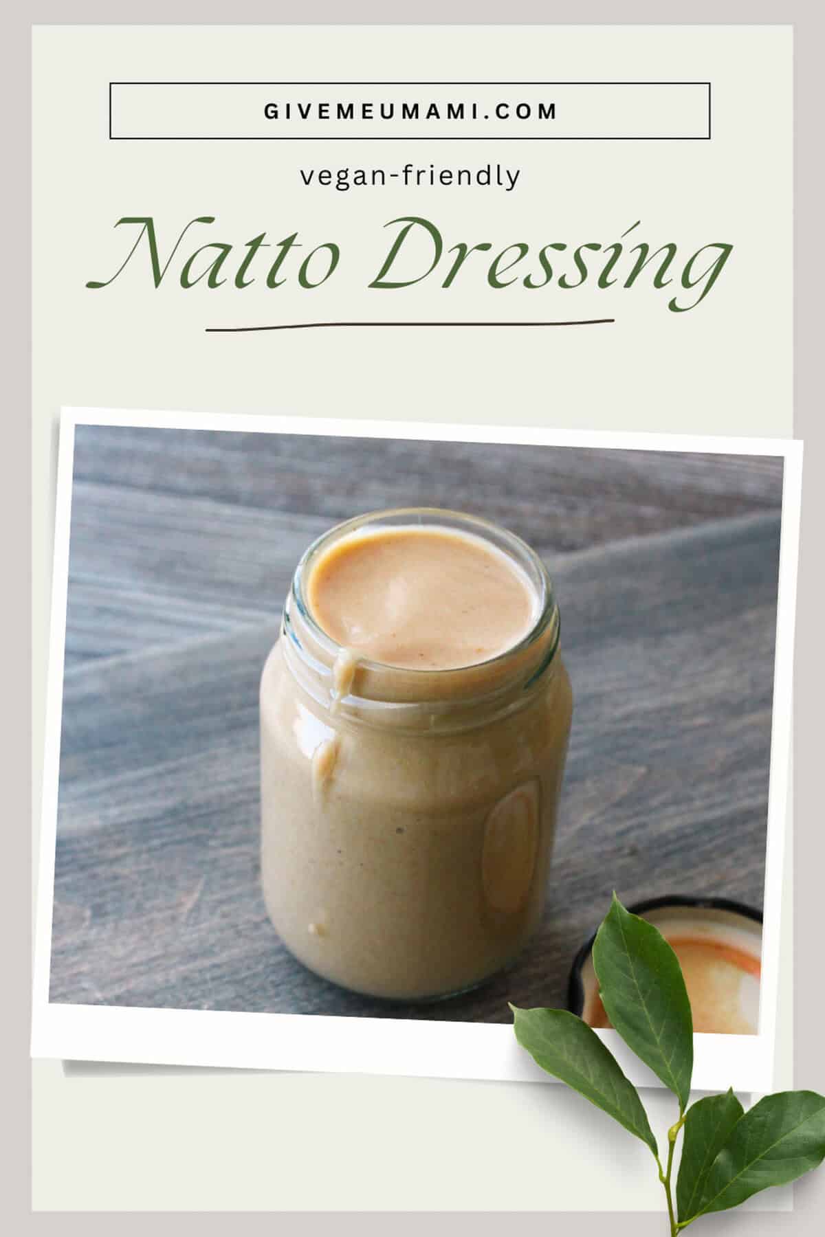 Vegan-Friendly Natto Dressing Recipe.