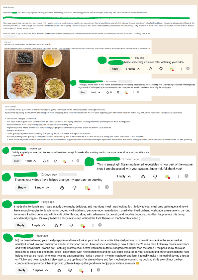 Testimonials on my method.